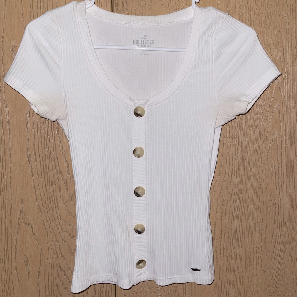 Hollister Button Up White Shirt